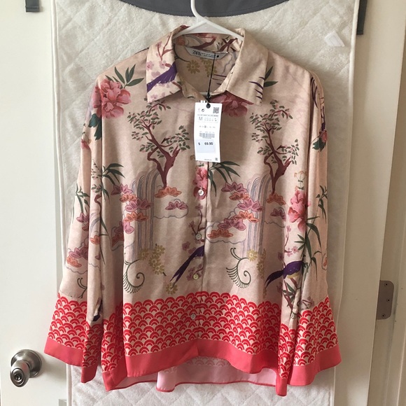LAST NWT ZARA PRINT SHIRT - Picture 12 of 14